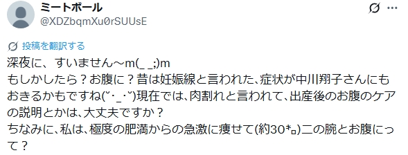 中川翔子さんに妊娠線