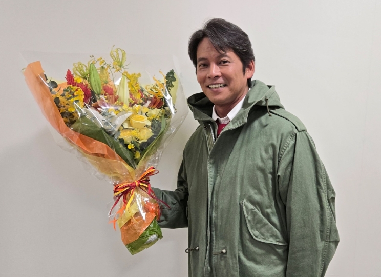 織田裕二クランクアップ花束